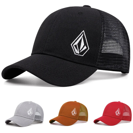 2025 Personalized Minimalist New Mesh Hat Diamond Embroidered Street Hip Hop Hat Skateboarding Hat Outdoor Sunshade Baseball Hat