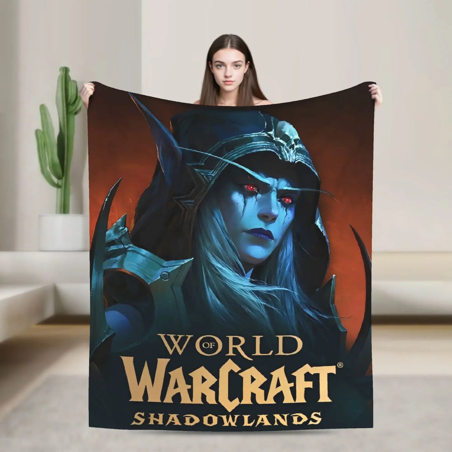 WOW World of Warcraft Arthas Retro Game Flannel Blanket Super Warm Throw Blanket for Bedroom Camping Bedspread Sofa Bed Cover