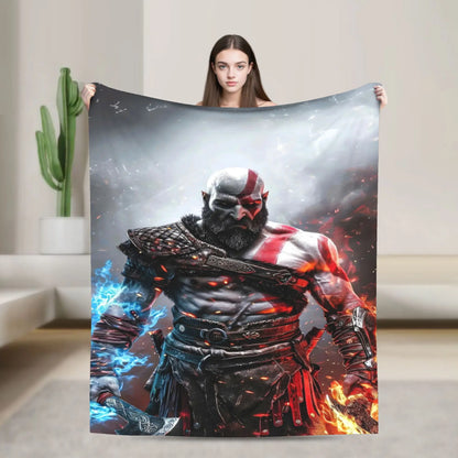God of War Games Kratos Cartoon  Blanket Quality Soft  Bedding Throws Winter Travel Office Home Decor Aesthetic Bedspread