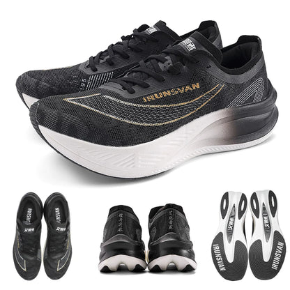 IRUNSVAN Zapatillas profesionales de maratón para hombre con placa de carbono de nailon, zapatillas deportivas de carretera ligeras para mujer, trainers deportivos