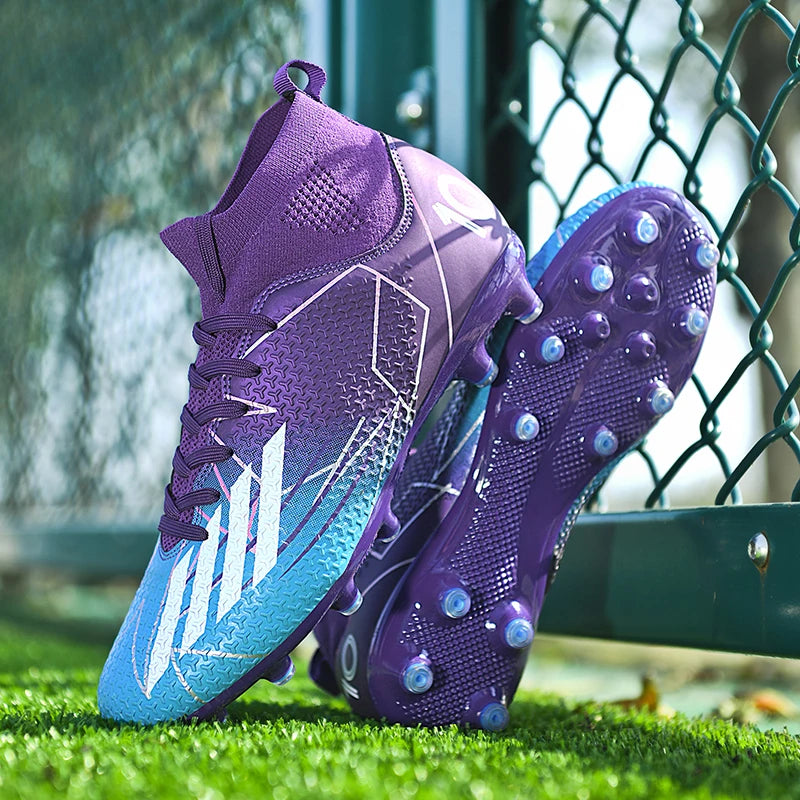 Nouvelles chaussures de football pour hommes, ultralégères, pour intérieur et extérieur, de haute qualité, à haute cheville, antidérapantes, chaussures de sport, futsal antidérapantes