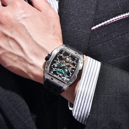 PAGANI DESIGN 42 mm-es új Alien modell, átlátszó hátlapos, átlátszó szerkezetű luxus férfi karóra, zafírüveges, automata férfi karóra