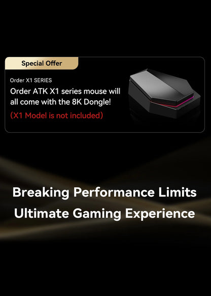 ATK X1 Series vezeték nélküli Bluetooth egér Paw3950/Ultra 8k, könnyű, 49g, hárommódú FPS gamer egér, egyedi ajándék