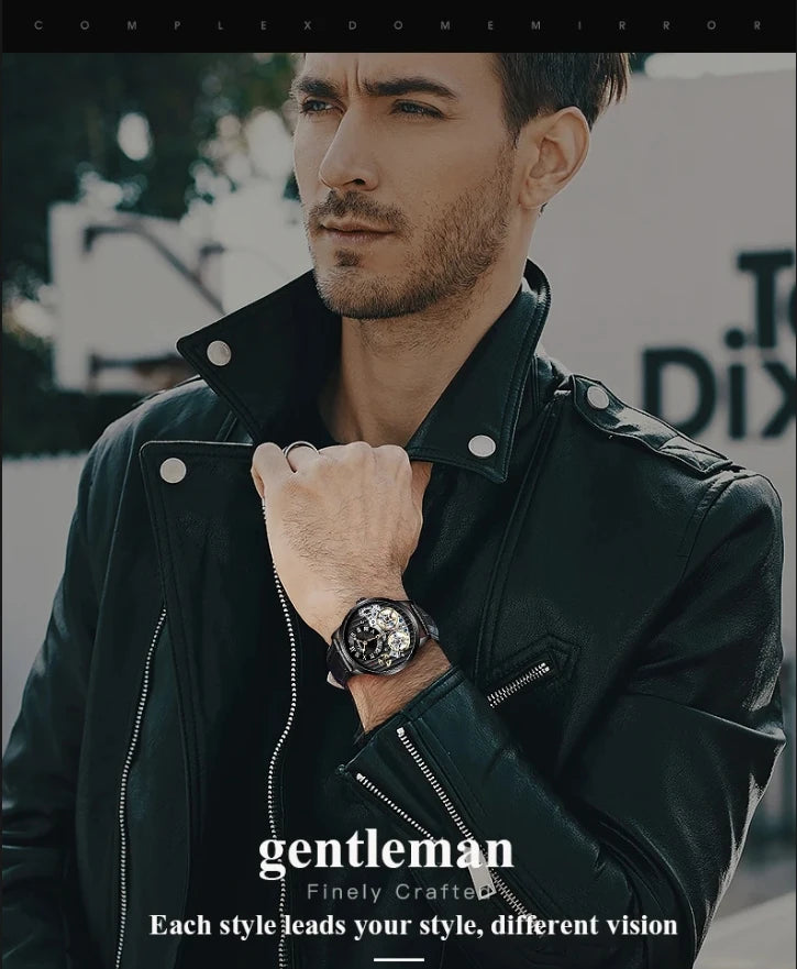 AILANG watch men's advanced expensive automatic mechanical watch Rome double tourbillon waterproof watch.