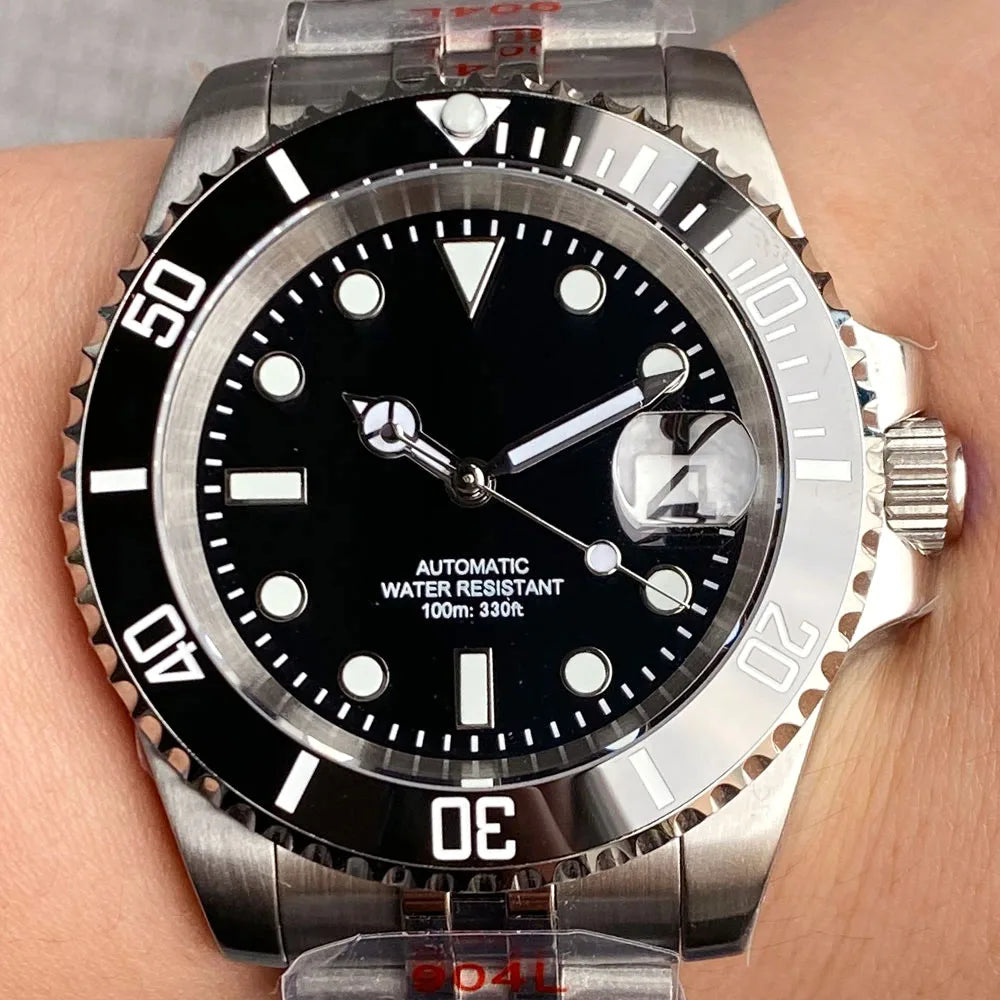 200m wasserdichte Miyota 8215 Automatikuhr für Herren, Taucheruhr, 40mm, mechanisches Uhrwerk, Leuchtanzeige, Jubilee-Armband, Glide-Lock-Schließe