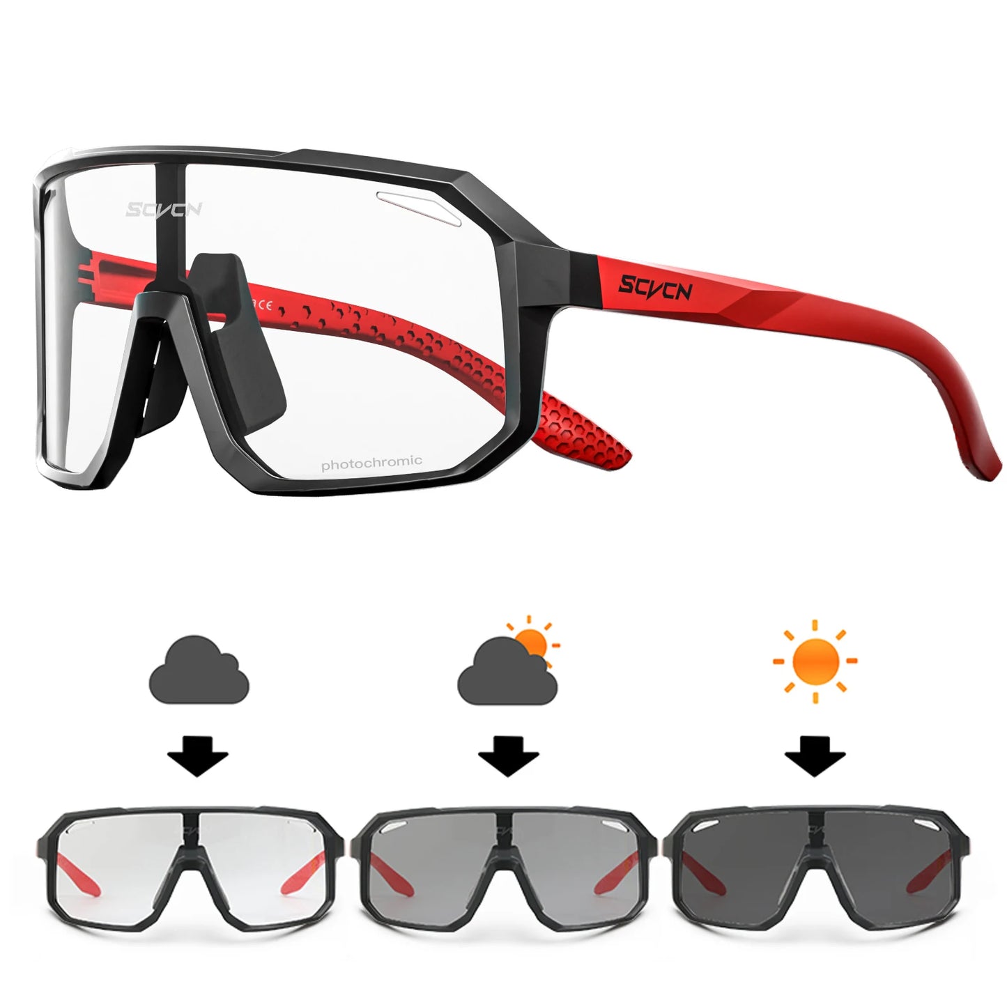 SCVCN New Outdoor Cycling Glasses Bike Sunglasses Men UV400 Eyewear Sports MTB Goggles Bicycle Women Riding Hiking Sunglasses