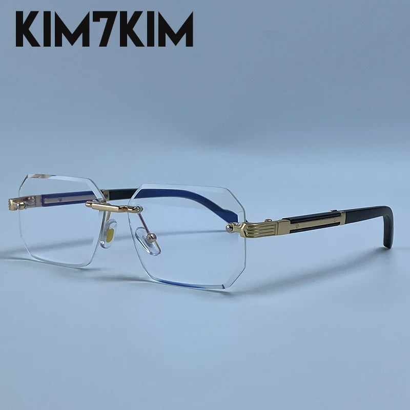 Keret nélküli téglalap alakú napszemüveg férfiaknak, luxus kivitel, vintage, geometrikus, négyzet alakú napszemüveg, férfi retro punk szemüveg, vezetési napszemüveg