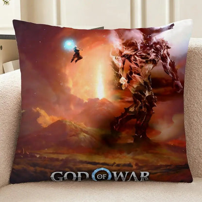God of War Ragnarok Cushion Cover Washable Linen-Look for Daily Sofa Home Household Room Decor