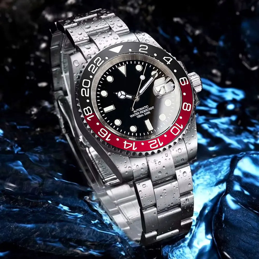 200m wasserdichte Miyota 8215 Automatikuhr für Herren, Taucheruhr, 40mm, mechanisches Uhrwerk, Leuchtanzeige, Jubilee-Armband, Glide-Lock-Schließe