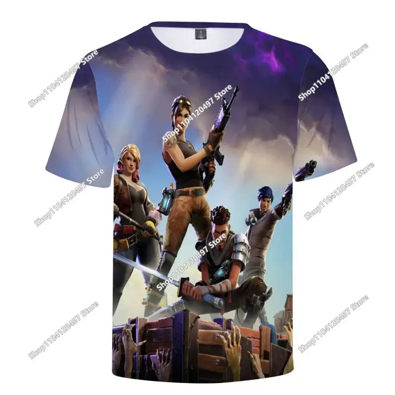 T-shirt 3D Battle Royale Fortnite — T-shirts para Homem e Mulher, Rapazes e Raparigas, Tops Cartoon Victory, Roupa Teen, Crianças, Herói de Jogo, T-shirts e Tops