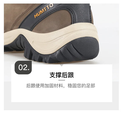 HUMTTO Buty trekkingowe męskie wodoodporne buty myśliwskie taktyczne pustynne buty bojowe za kostkę do trekkingu dla mężczyzn i kobiet ciepłe skórzane sneakersy
