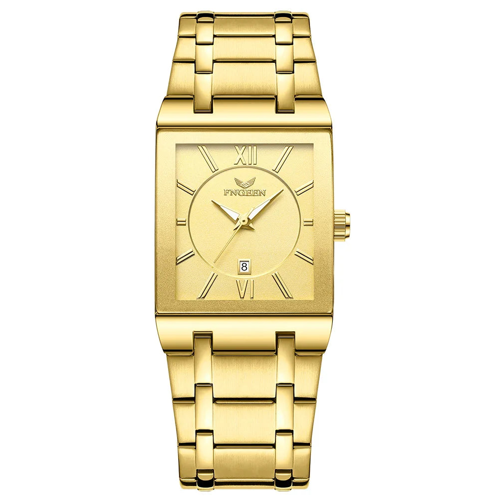 Orologio da polso di lusso BINBOND al quarzo di precisione da uomo, luminescente, impermeabile, con datario automatico, in acciaio inossidabile resistente, stile casual.