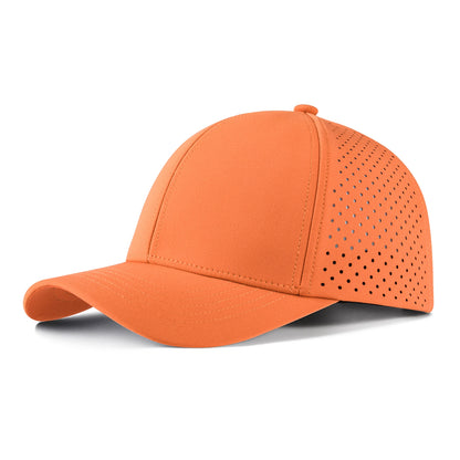 VOBOOM Șapcă de baseball pentru bărbați, cu uscare rapidă, din plasă tăiată cu laser, cu bor curbat, tip snapback, pentru alergare în aer liber și călătorii, negru