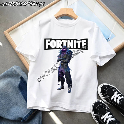 Neue Fortnite-Sommer-T-Shirts für Kinder, Cartoon-Figur-Grafik-T-Shirt, lässige Sport-Kurzarmtops für Jungen