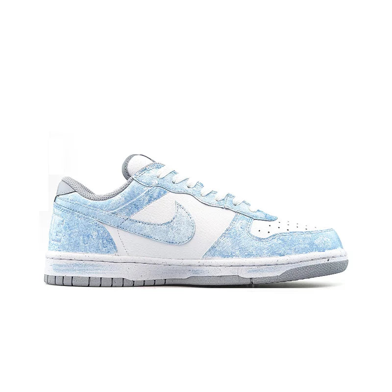 Custom Sneakers Nike Dunk "Crushed Ice Blue Pudding" New Chinese Ink Wash Low-Top Men's Skate Shoes (Year of the Horse)