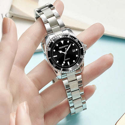Women's Stainless Steel Strap Elegant Business Classic Date Quartz Watch