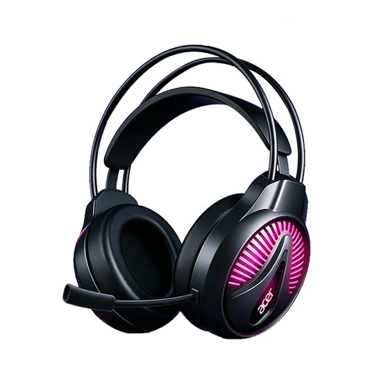 Casque de jeu filaire Acer avec micro, casque stéréo USB pour PC/ordinateur portable/PS4/PS5, casque filaire RGB pour jeu/travail/musique