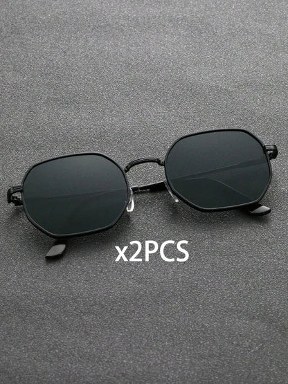 1/2 PCS Unisex Geometric Metal Frame Temperament Fashion Glasses For Outdoor Travel Driving Daily Life Accessories