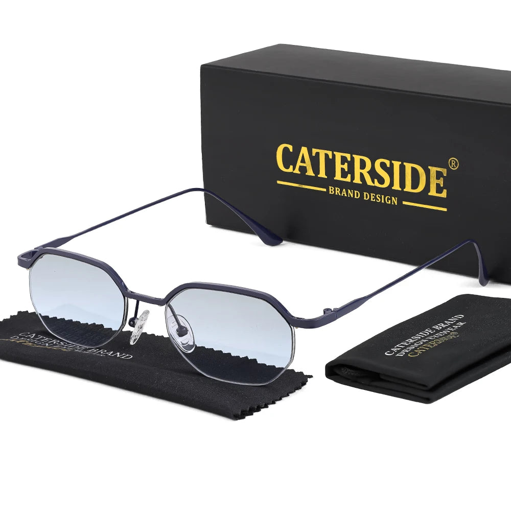 Caterside új retro kis keretes napszemüveg férfiaknak, sokszögű lencsékkel, nőknek, üzleti utazáshoz, partikhoz, nyári stílus