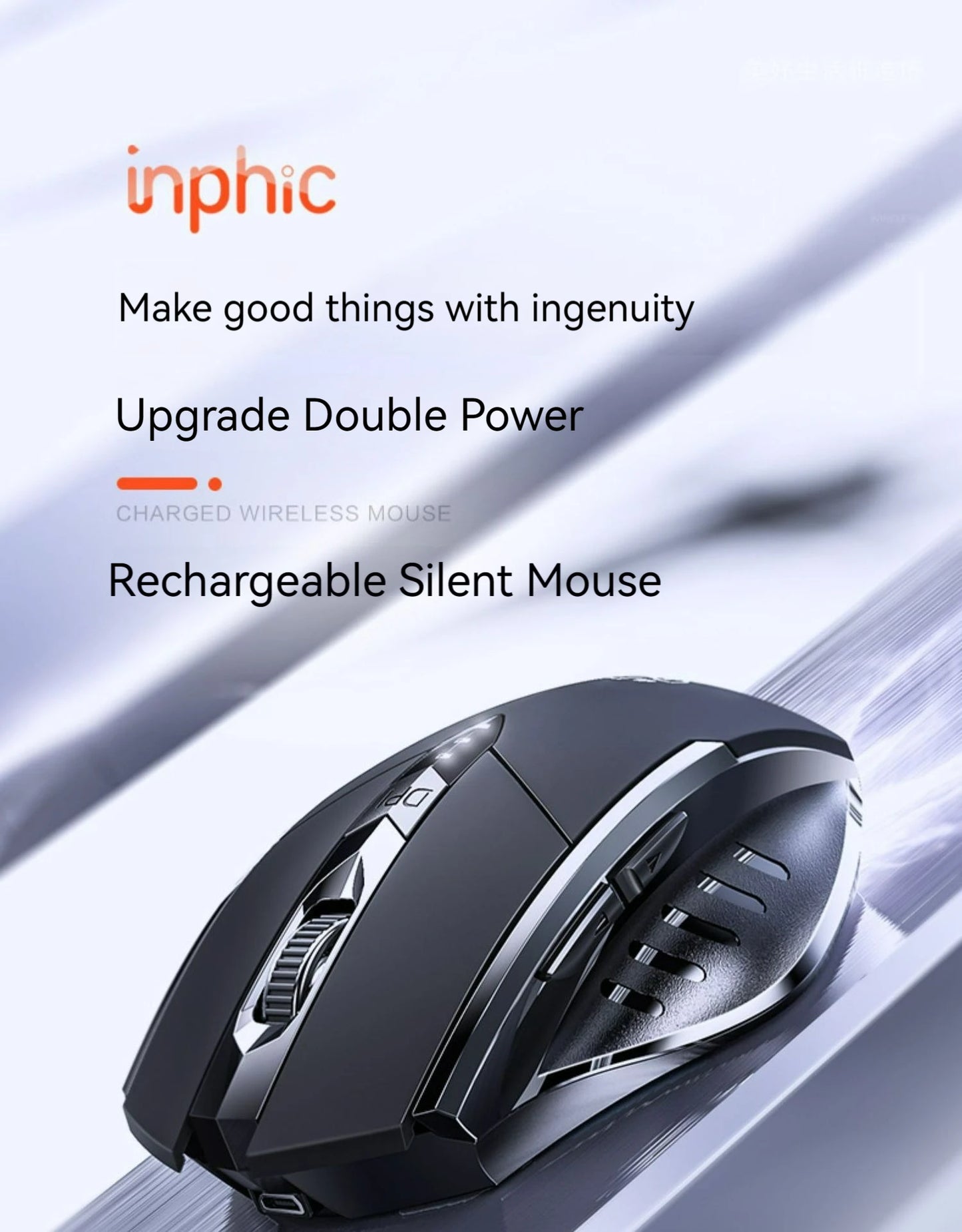 Inphic F1  2.4G BluetoWireless Mouse Office Silent Mouse  Rechargeable 6 Efficient Buttons Gaming Mouse For  Laptop Tablet PC