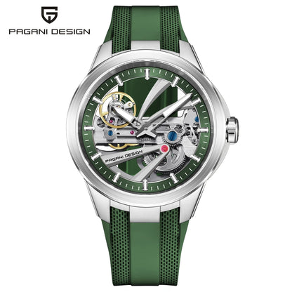 Herrenuhr PAGANI DESIGN – Mechanisches Automatik-Luxusmodell, durchbrochenes Zifferblatt, Saphirglas mit Antireflexbeschichtung, wasserdicht, leuchtende Zeiger – Geschenkidee für Herren