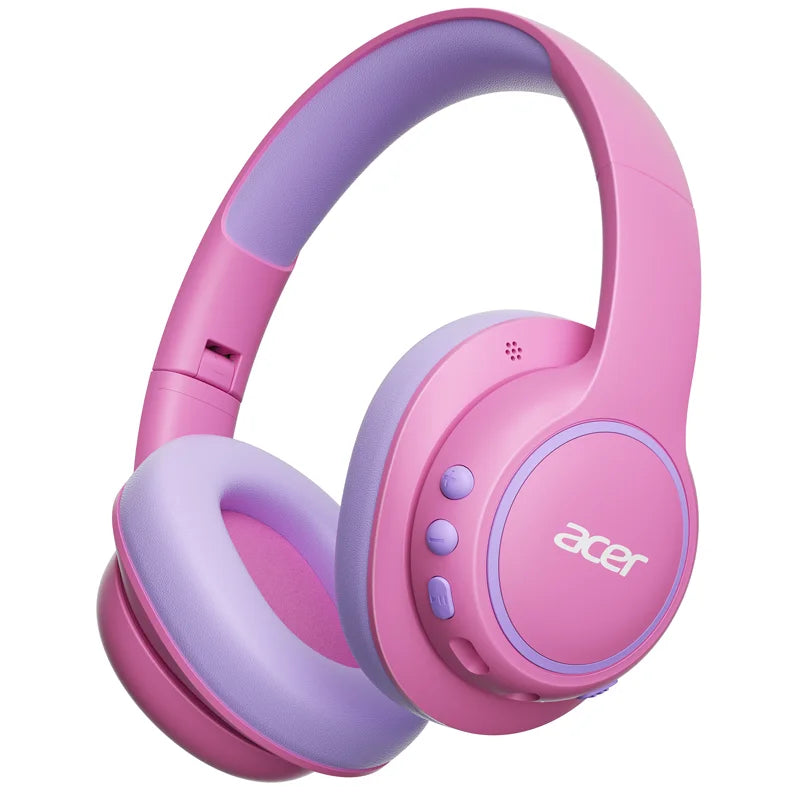 Casque Bluetooth 6.0 Acer Kids pour l'école avec micro intégré, supra-auriculaire, 75h d'autonomie, volume sûr 85dBA, charge rapide USB-C