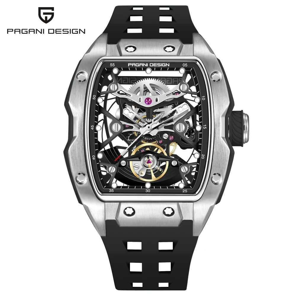 PAGANI DESIGN 42 mm-es új Alien modell, átlátszó hátlapos, átlátszó szerkezetű luxus férfi karóra, zafírüveges, automata férfi karóra