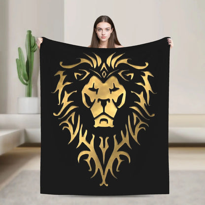 WOW World of Warcraft Arthas Retro Game Flannel Blanket  Super Warm Throw Blanket for Bedroom Camping Bedspread Sofa Bed Cover