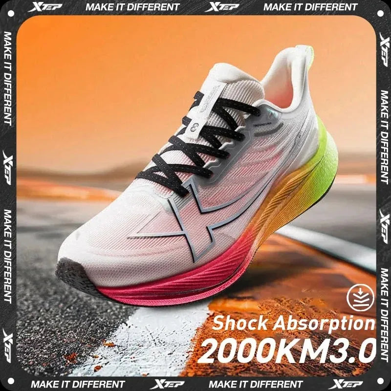 Xtep Men's Running Shoes 2000km 3.0 2025 Spring Lightweight Cushioned Wear-Resistant Training Jogging Sneakers 875119110032