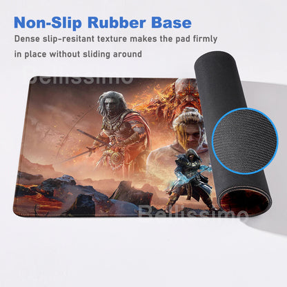 XXL egérpad God of War íróasztali szőnyeg játékos kiegészítők billentyűzet számítógépes egérpad játékosok számára nagy méretű PC-szekrény irodai asztal szőnyeg