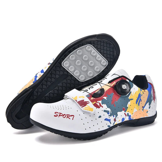 Lock-Free Cycling Shoes Flat Pedal Shoes Men Bike Cleat Sneaker MTB Bicycle Biking Women Breathable Indoor Boots