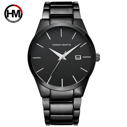 Hannah Martin herreur, rustfrit stålhus, kvartsurværk, urskive på 41 mm, professionelt design, med kalenderfunktion (imitation)