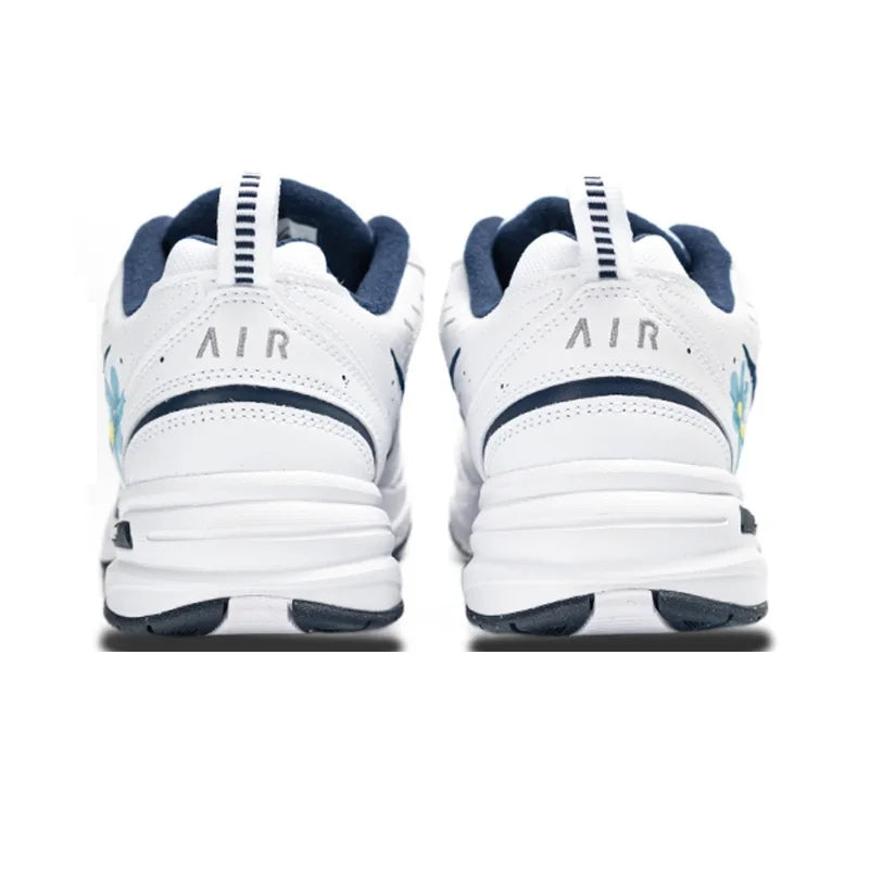Personalizované tenisky Nike Air Monarch 4 Crushed Ice Blue Floral Ink Splatter – pánské nízké běžecké boty