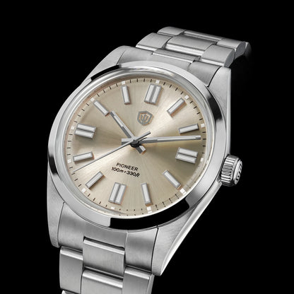 Watchdives WD1016 V3 kvarc karóra, 37 mm-es rozsdamentes acél tok, zafírüveg, vintage stílusú karóra, VH31 Sweep mozgás, 100 m vízálló férfi karóra