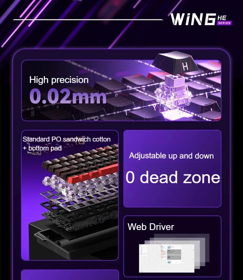 AULA WIN60 HE Magnetic  Keyboard Wired Trigger 8K Return Esports Gamer Customize RGB Mechanical Gaming Keyboard