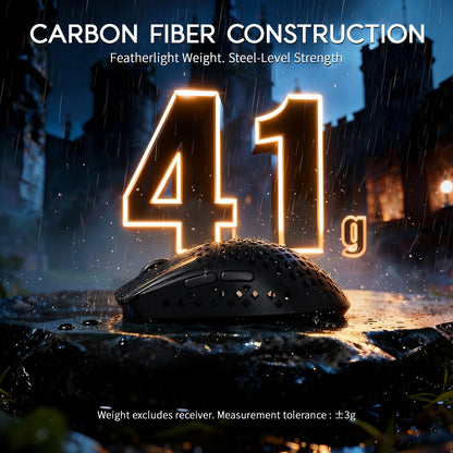 MAMBASNAKE M2 ultralet trådløs gamingmus, PAW3395PRO-sensor 40000 DPI, 41g kulfiber, tri-mode