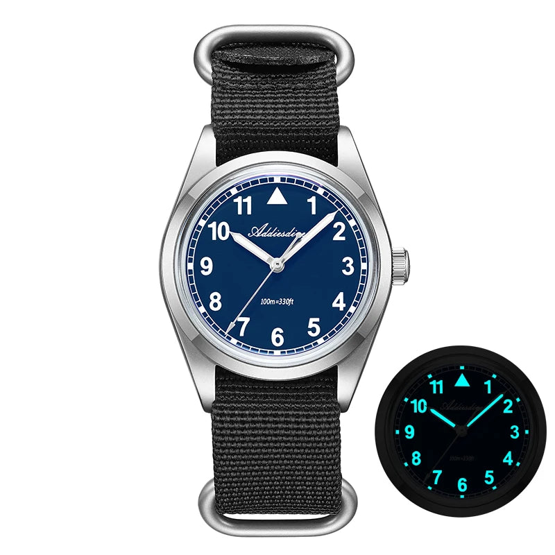 ADDIESDIVE luxus kvarc karóra férfiaknak, új, 36 mm-es, AR-bevonatú buboréküveggel, AD2079, világító, 100 m-es vízállóság, rozsdamentes acél, férfi ajándék