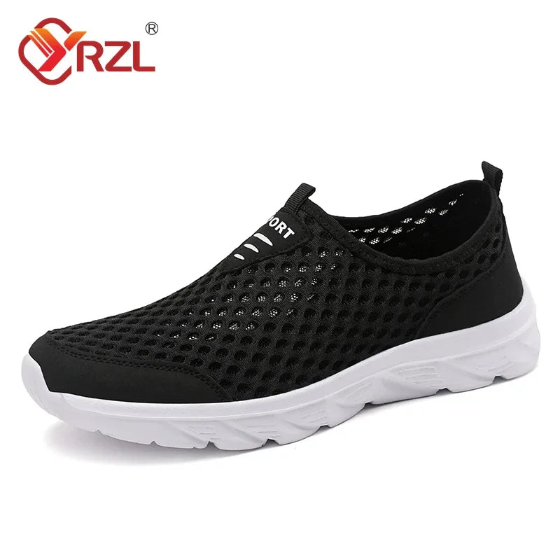 YRZL Lightweight Men Casual Shoes Breathable Slip on Male Casual Sneakers Anti-slip Men's Flats Outdoor Walking Shoes Size 39-46