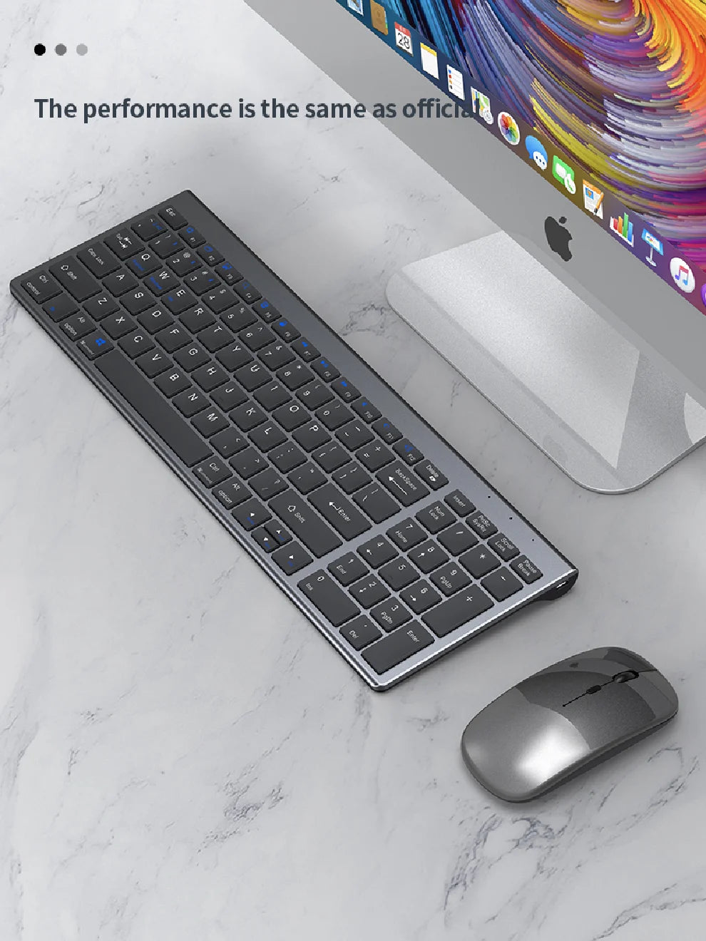JOMAA Bluetooth-&2.4G-USB-Tastatur-und-Maus-Set für Laptop, Computer und iPad, wiederaufladbare kabellose Tastatur-und-Maus-Kombination, leise