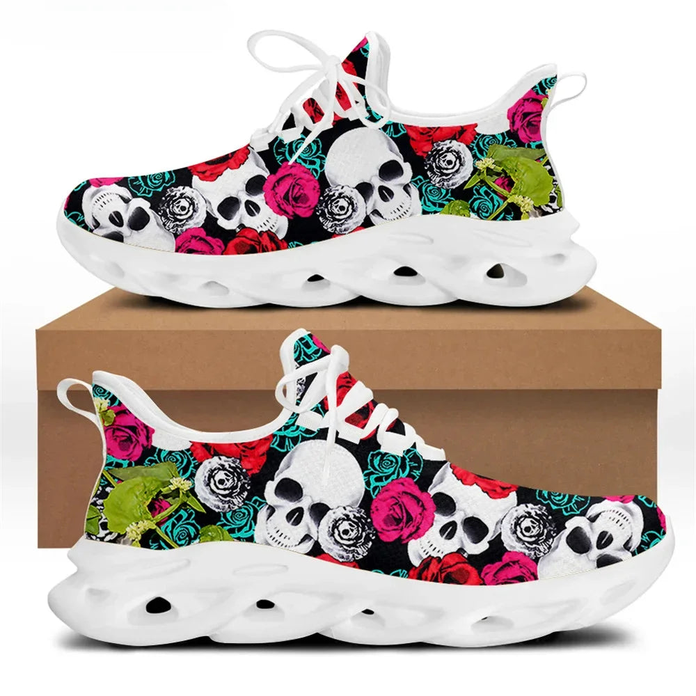 Printemps chaussures plates hommes chaussures Cool Punk crâne conception décontracté hommes baskets été garçons à lacets chaussures de marche Zapatillas