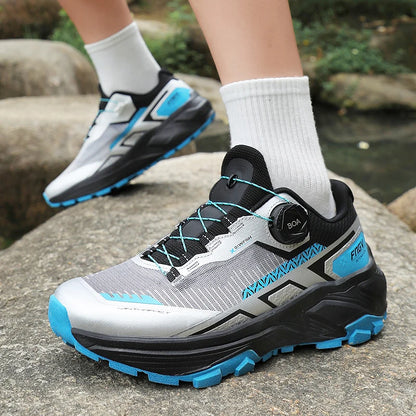 Chaussures de course pour hommes 2025 nouvelles chaussures de randonnée hors route en plein air en maille respirante amorti chaussures de marche plates en maille souple pour homme