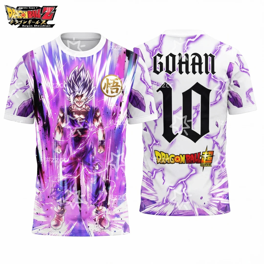 New Dragon Ball Super Saiyan Goku graphic football jersey Summer Sports Dry Quickly Men's T-Shirt Kid's Clothing Tee Y2k Woman