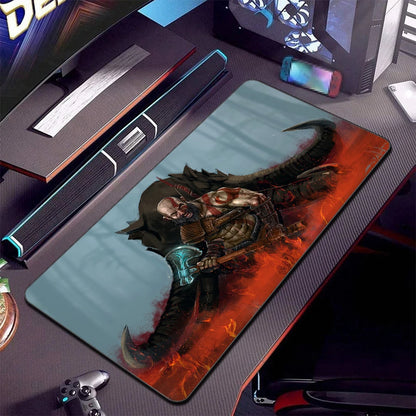 XXL egérpad God of War íróasztali szőnyeg PC-s játék kiegészítők billentyűzet számítógépes egérpad játékosok számára nagy szekrény irodai asztal szőnyeg
