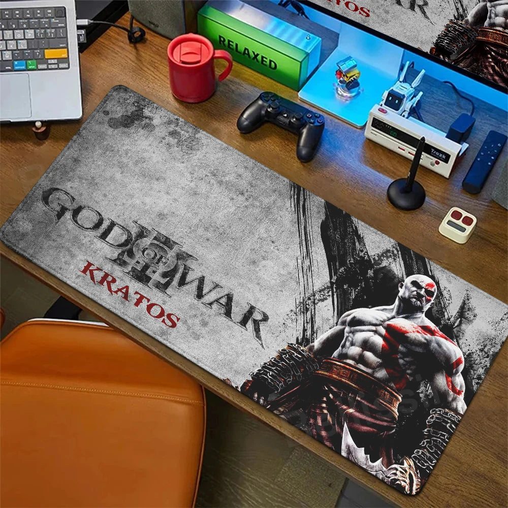 XXL egérpad God of War íróasztali szőnyeg játékos kiegészítők billentyűzet számítógépes egérpad játékosok számára nagy méretű PC-szekrény irodai asztal szőnyeg