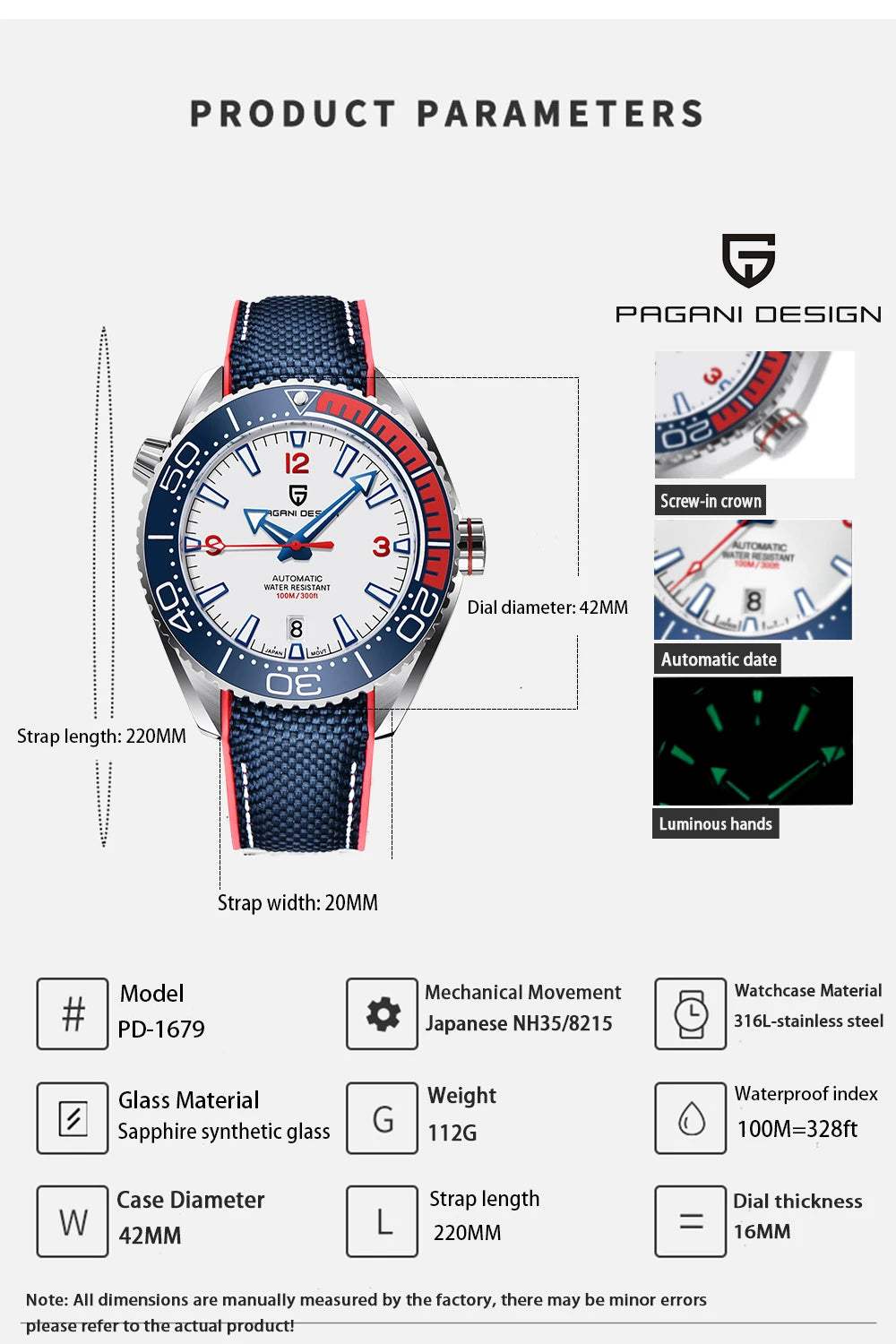 2025 PAGANI DESIGN V2 42MM Men's Watch Sapphire Luxury Mechanical Wristwatch Japan Movement Stainless Steel Waterproof Men's Watches