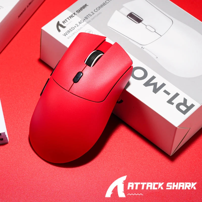Mysz Bluetooth ATTACK SHARK R1 – viralowa mysz recenzowana przez influencerów, oryginalna prosto od marki, sensor PAW3311 z 1K Hz do gamingu