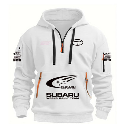 2026 New SUBARU Racing European Size Autumn/Winter Men's Hooded Kangaroo Pocket Hooded Sports Fleece Hoodie Top Coat