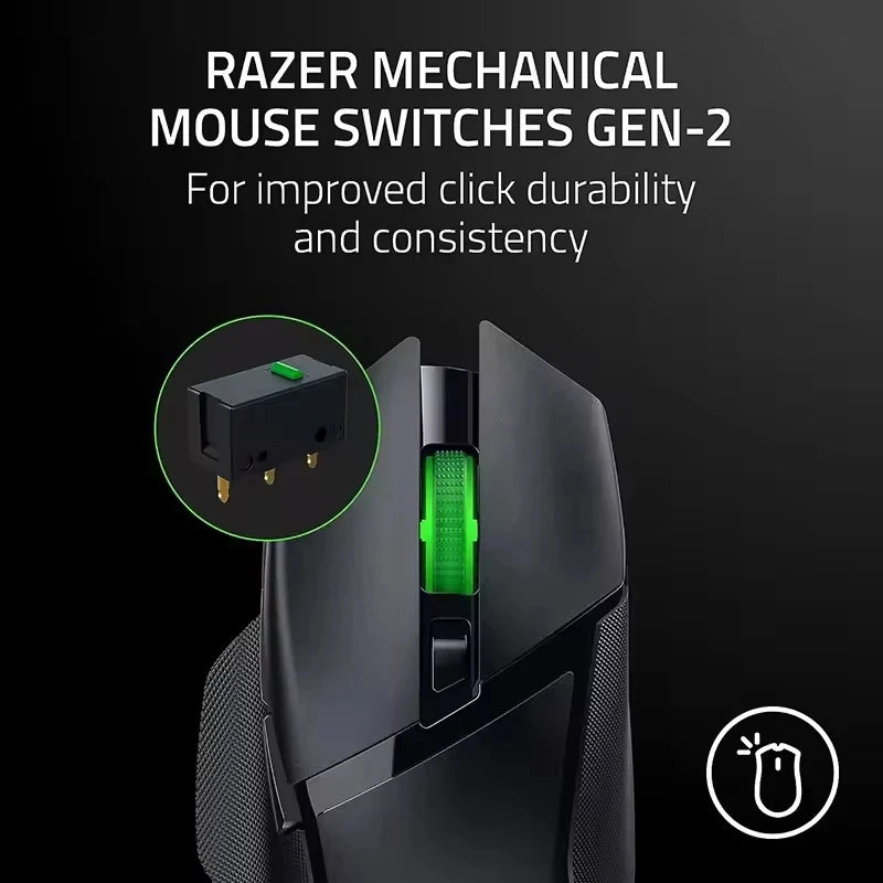 Originali Razer Basilisk V3 X HyperSpeed pritaikoma belaidė žaidimų pelė su 18K optiniu jutikliu, Chroma RGB ir 9 programuojamais valdikliais