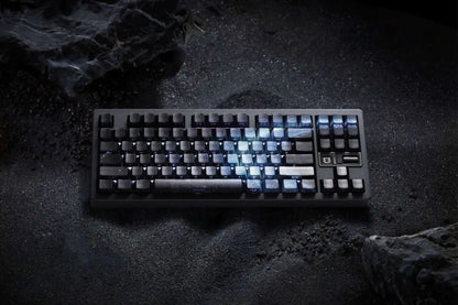 Teclas PBT transparentes con degradado galaxia morado y grabado lateral, 135 teclas, compatibles con teclado mecánico de 60/64/84/98/108 teclas