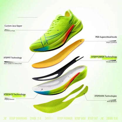 Xtep 260X 2.0  Marathon Running Shoes For Men Racing Carbon Plate Shock Soft Cushion Sport Daily Training Shoe 975119110032